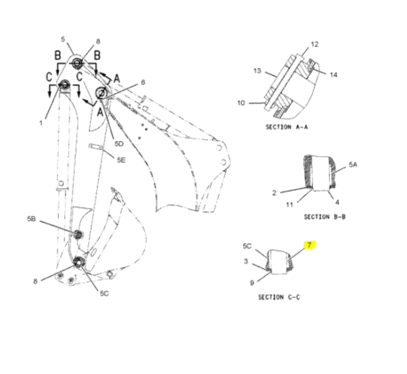 Bolt Antebrat Buldoexcavator CAT 174-5696