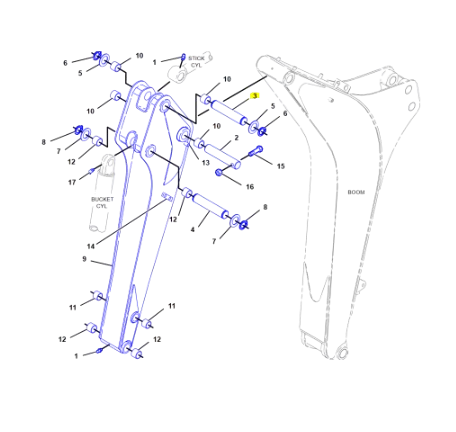 Bolt Brat Buldoexcavator Caterpillar 9R-8663