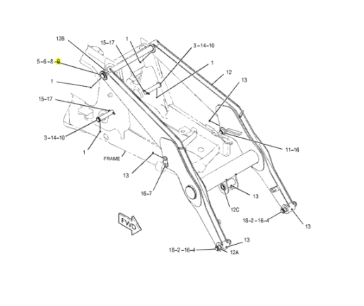 Bolt pentru brat utilaje Caterpillar 1285010