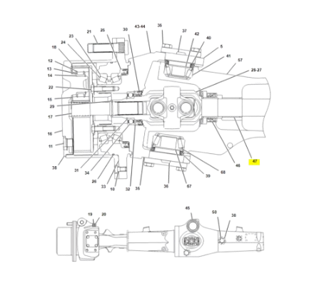 Bucsa Planetara Buldoexcavator CAT 130-2998