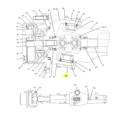 Pivot pentru Buldoexcavator CAT 130-7026