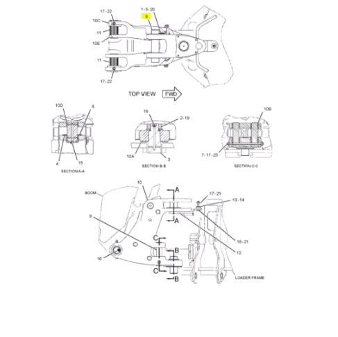 Bolt pentru Buldoexcavator Caterpillar 2096850