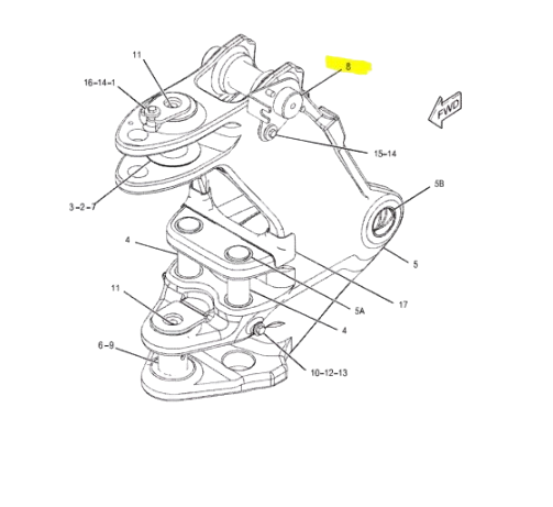 Bolt Buldoexcavator Caterpillar 3334757